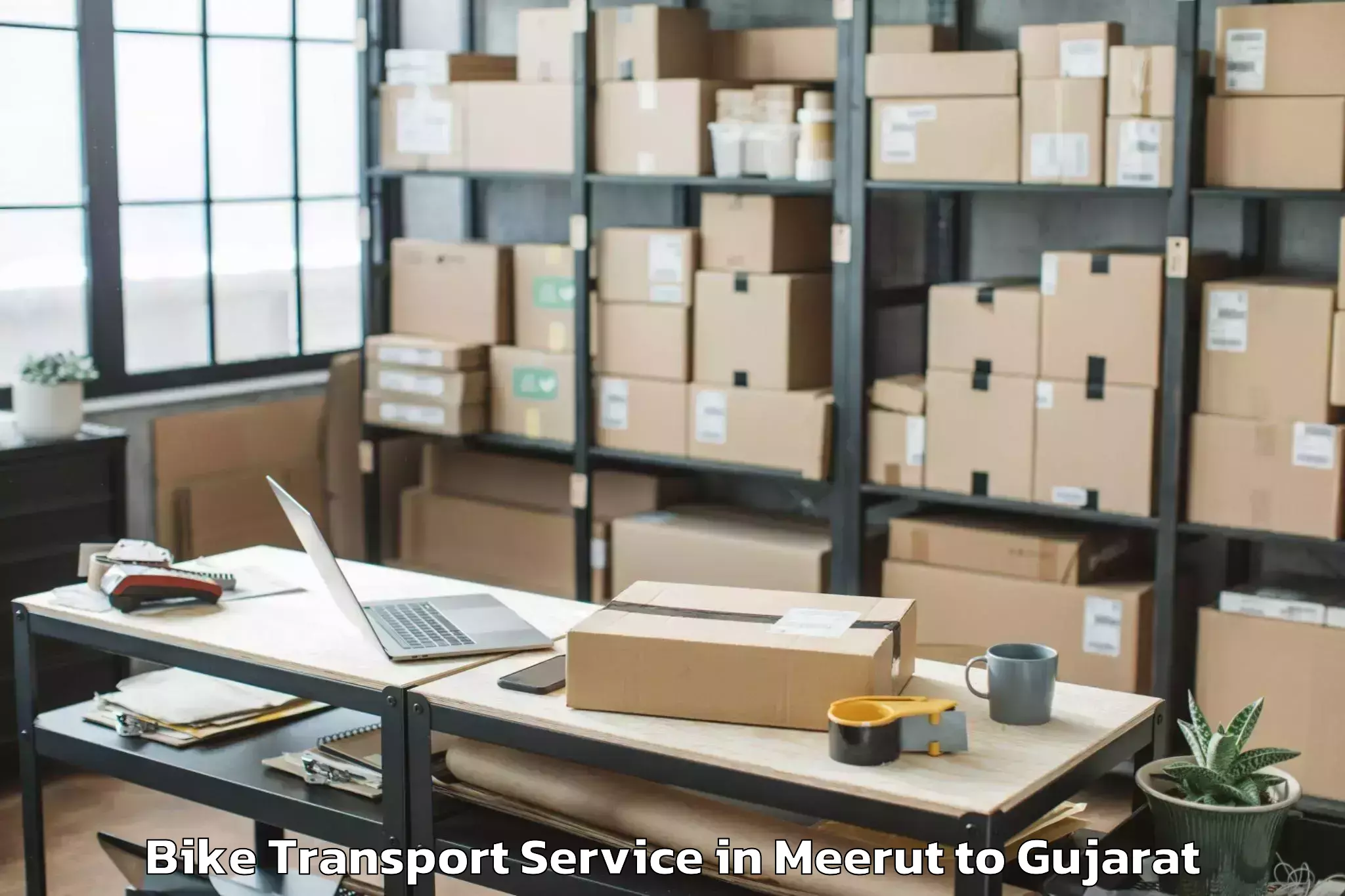 Book Meerut to Lunavada Bike Transport Online